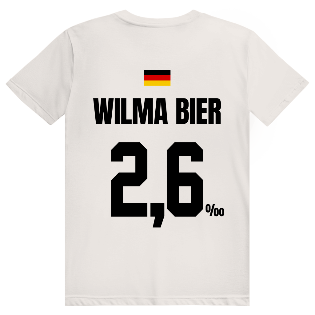 Wilma Bier - Sauftrikot Deutschland Trikot - Premium Bio Unisex (Rückendruck) T-Shirt