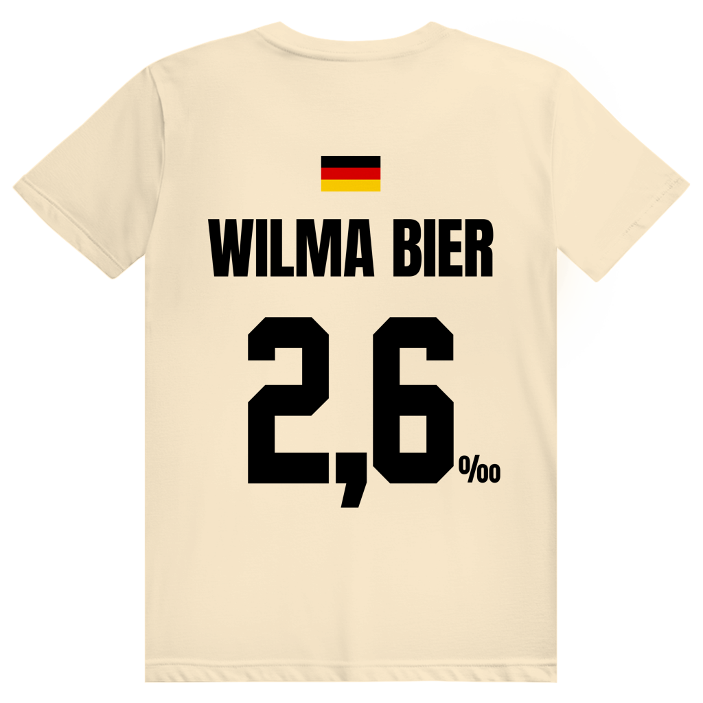 Wilma Bier - Sauftrikot Deutschland Trikot - Premium Bio Unisex (Rückendruck) T-Shirt