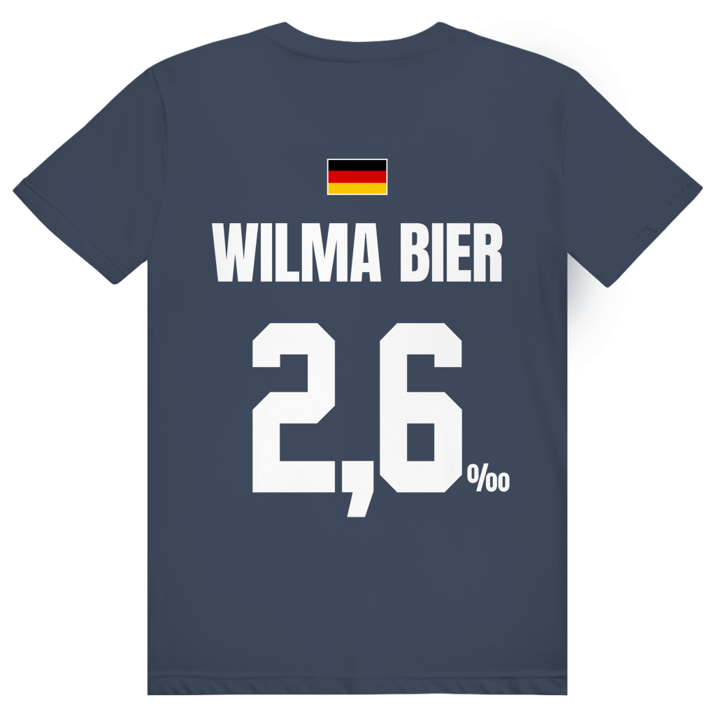 Wilma Bier - Sauftrikot Deutschland Trikot - Premium Bio Unisex (Rückendruck) T-Shirt