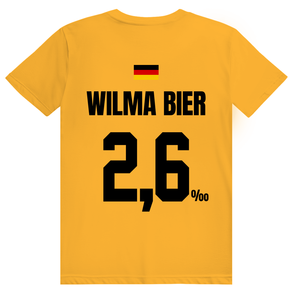 Wilma Bier - Sauftrikot Deutschland Trikot - Premium Bio Unisex (Rückendruck) T-Shirt