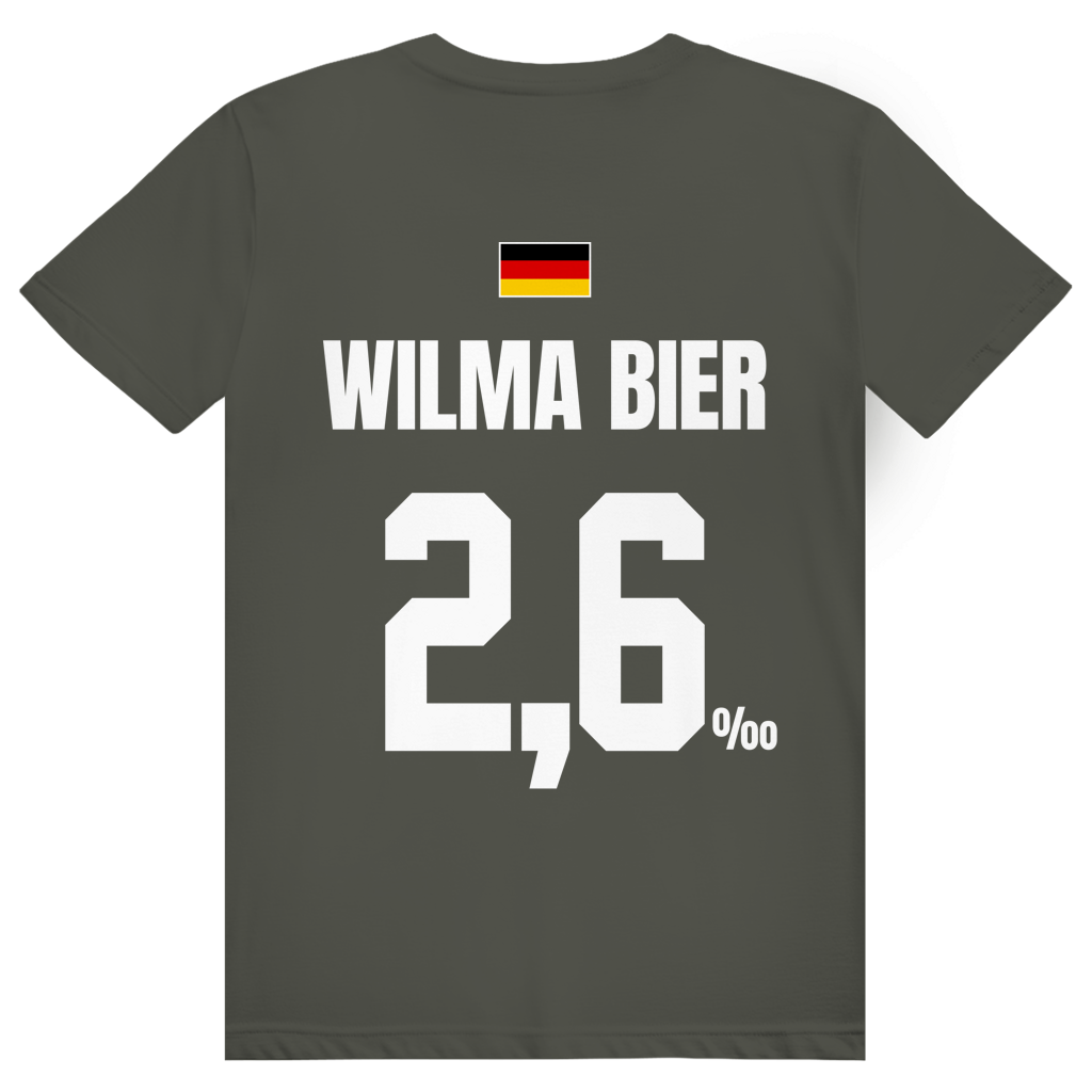 Wilma Bier - Sauftrikot Deutschland Trikot - Premium Bio Unisex (Rückendruck) T-Shirt