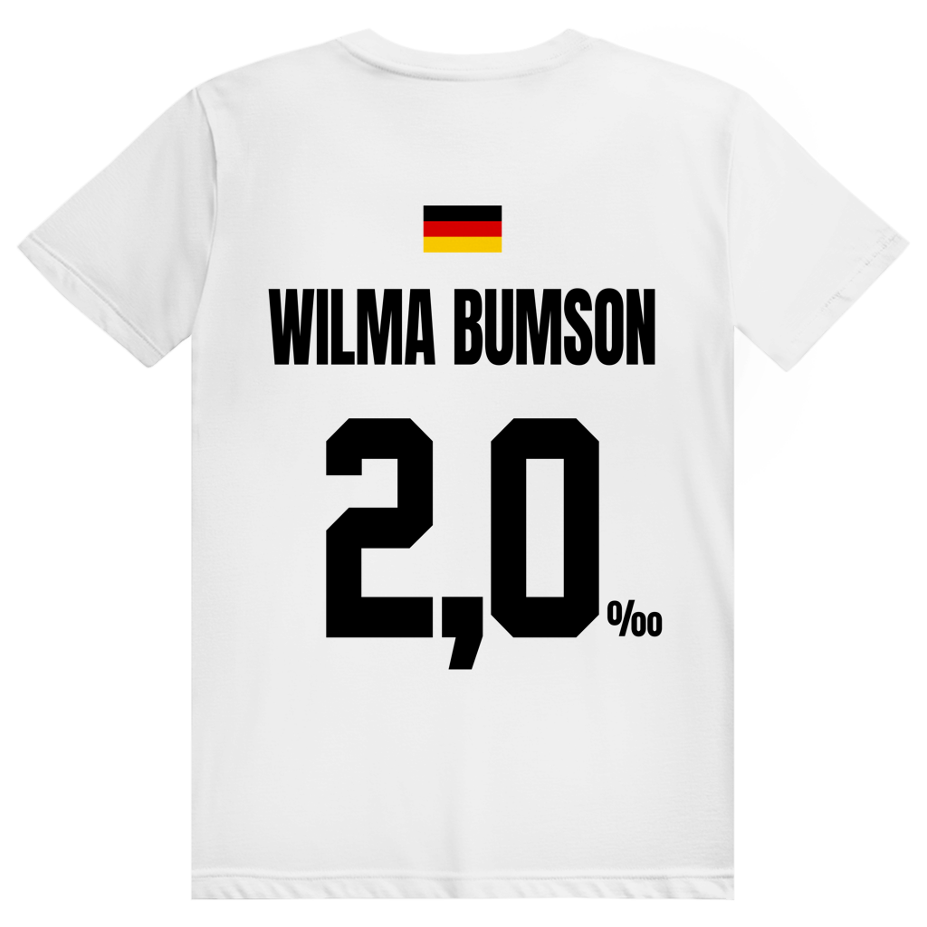 Wilma Bumson - Sauftrikot Deutschland Trikot - Premium Bio Unisex (Rückendruck) T-Shirt