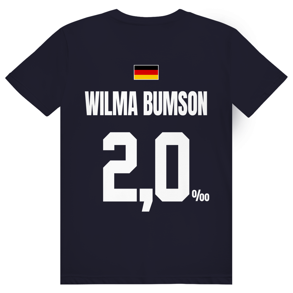 Wilma Bumson - Sauftrikot Deutschland Trikot - Premium Bio Unisex (Rückendruck) T-Shirt