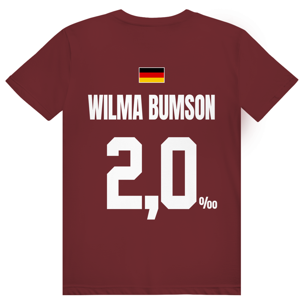 Wilma Bumson - Sauftrikot Deutschland Trikot - Premium Bio Unisex (Rückendruck) T-Shirt