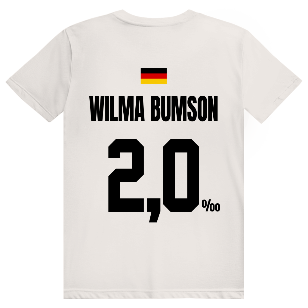 Wilma Bumson - Sauftrikot Deutschland Trikot - Premium Bio Unisex (Rückendruck) T-Shirt