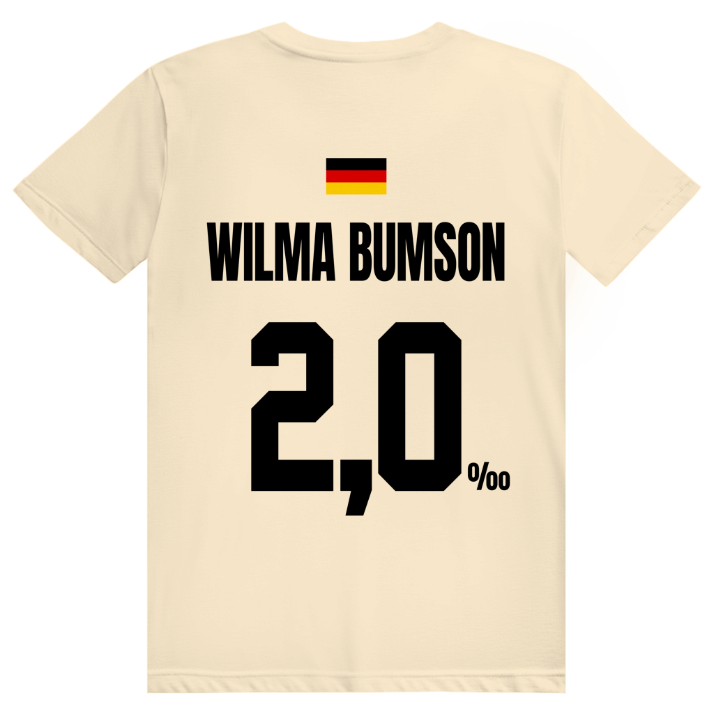 Wilma Bumson - Sauftrikot Deutschland Trikot - Premium Bio Unisex (Rückendruck) T-Shirt