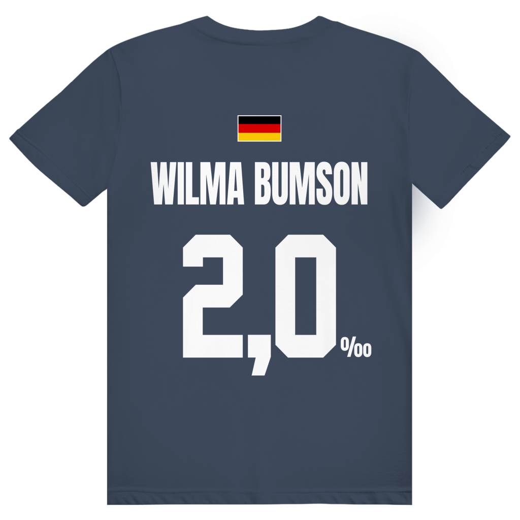 Wilma Bumson - Sauftrikot Deutschland Trikot - Premium Bio Unisex (Rückendruck) T-Shirt