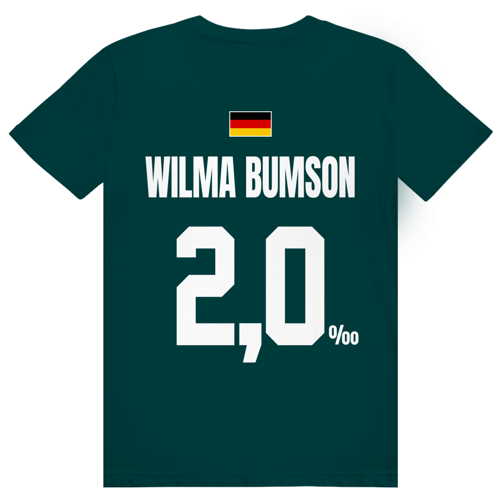 Wilma Bumson - Sauftrikot Deutschland Trikot - Premium Bio Unisex (Rückendruck) T-Shirt