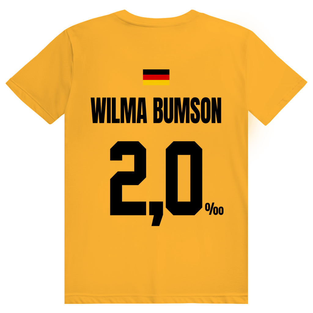 Wilma Bumson - Sauftrikot Deutschland Trikot - Premium Bio Unisex (Rückendruck) T-Shirt