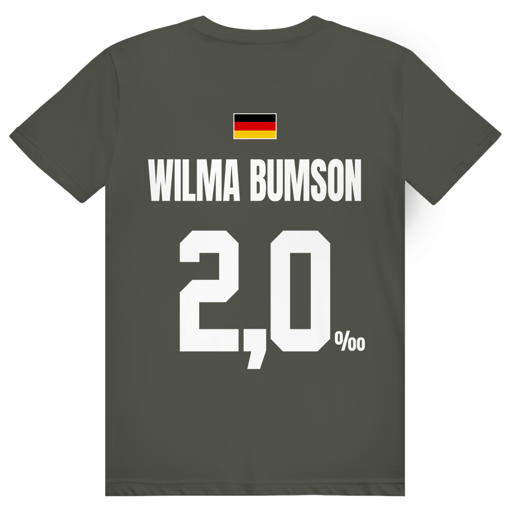 Wilma Bumson - Sauftrikot Deutschland Trikot - Premium Bio Unisex (Rückendruck) T-Shirt