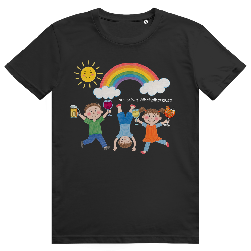 Exzessiver Alkoholkonsum - Lustige Kinder Zeichnung - Premium Bio Unisex T-Shirt