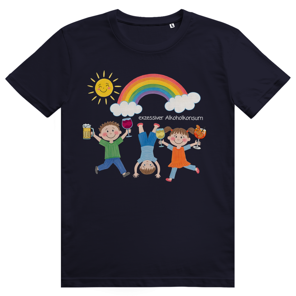 Exzessiver Alkoholkonsum - Lustige Kinder Zeichnung - Premium Bio Unisex T-Shirt