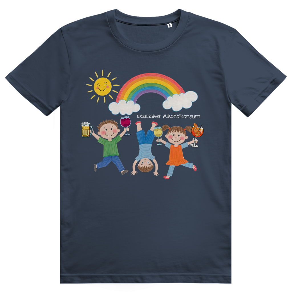 Exzessiver Alkoholkonsum - Lustige Kinder Zeichnung - Premium Bio Unisex T-Shirt