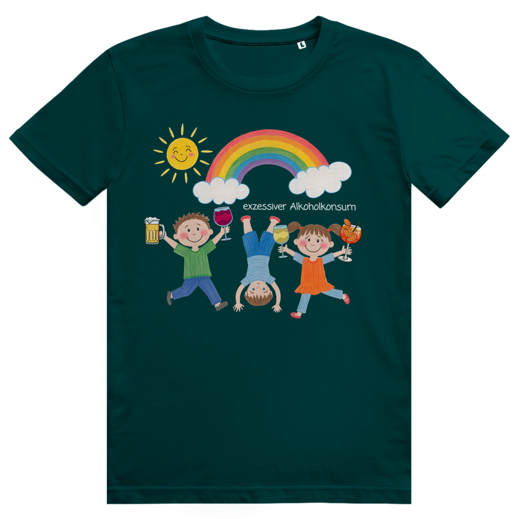 Exzessiver Alkoholkonsum - Lustige Kinder Zeichnung - Premium Bio Unisex T-Shirt