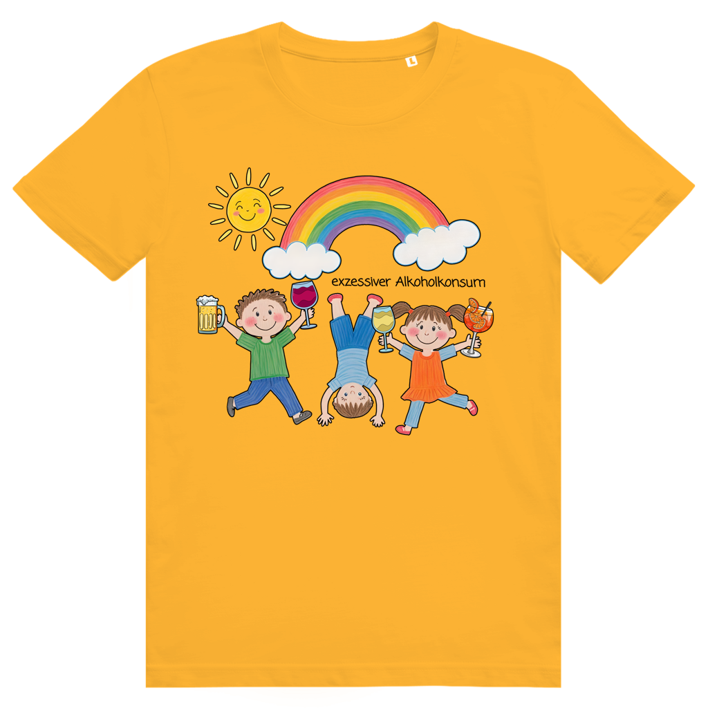 Exzessiver Alkoholkonsum - Lustige Kinder Zeichnung - Premium Bio Unisex T-Shirt