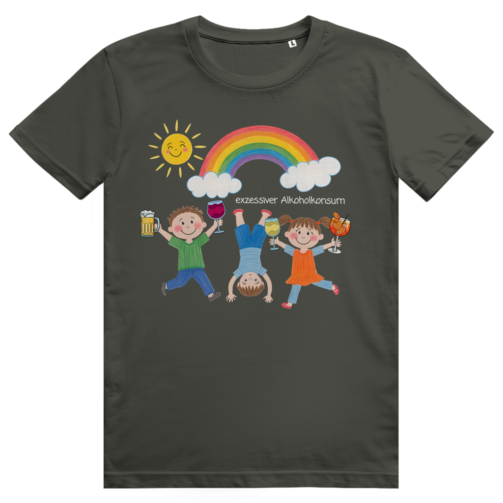 Exzessiver Alkoholkonsum - Lustige Kinder Zeichnung - Premium Bio Unisex T-Shirt