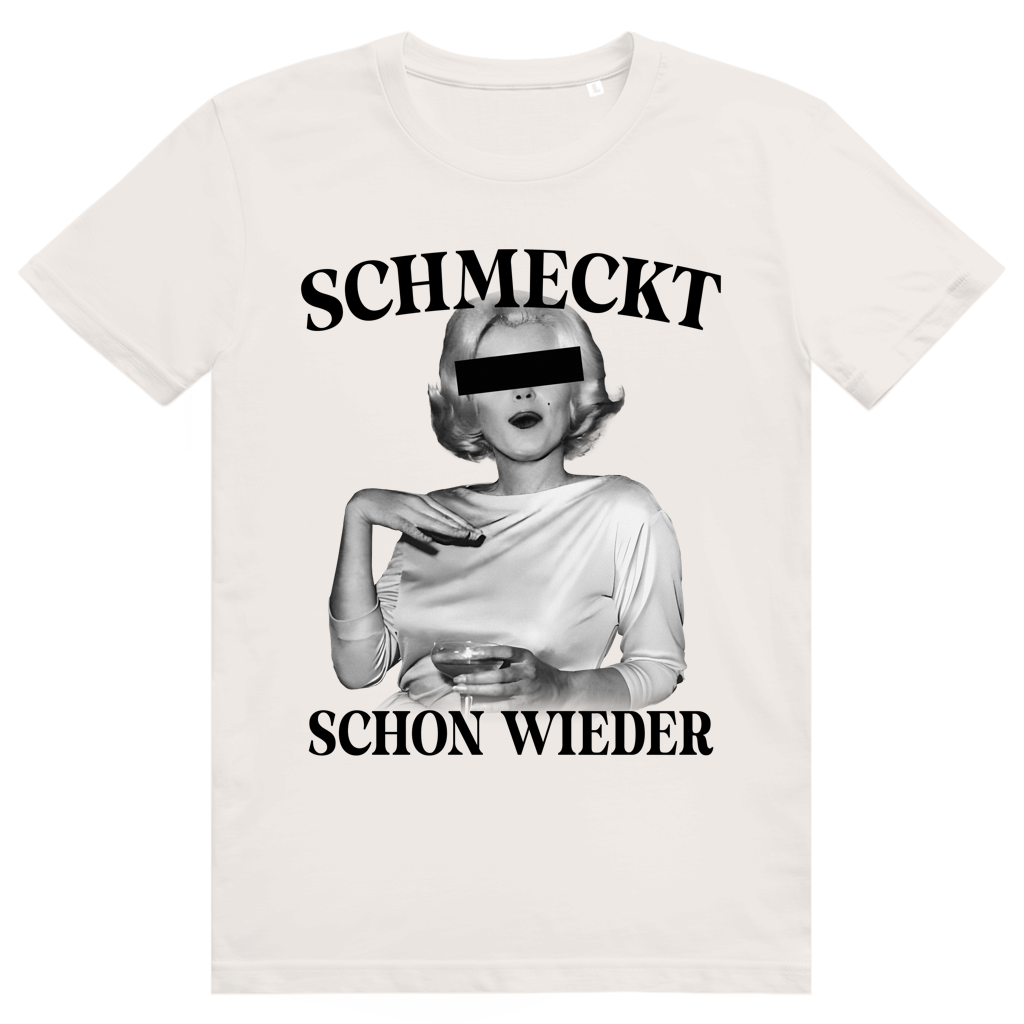 Schmeckt schon wieder - Champagner Wein - Marilyn Monroe Glamour - Premium Bio Unisex T-Shirt