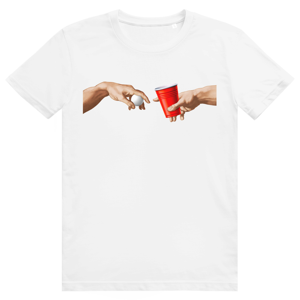 Die Erschaffung des Bierpongs - Lustiges Bier Meme - Premium Bio Unisex T-Shirt