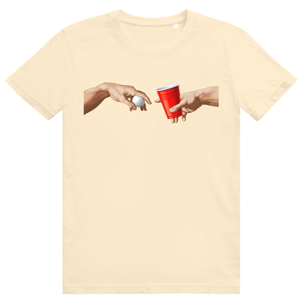 Die Erschaffung des Bierpongs - Lustiges Bier Meme - Premium Bio Unisex T-Shirt