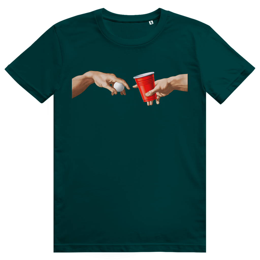Die Erschaffung des Bierpongs - Lustiges Bier Meme - Premium Bio Unisex T-Shirt