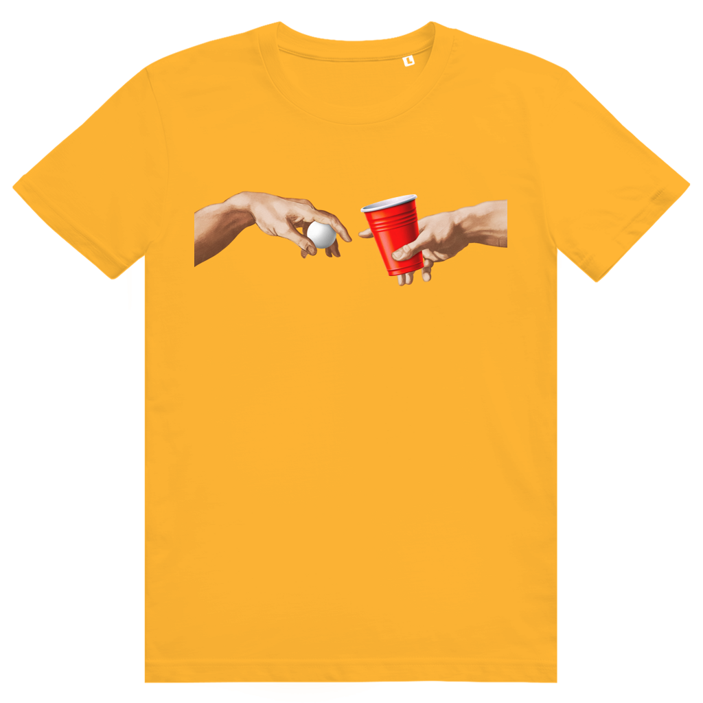 Die Erschaffung des Bierpongs - Lustiges Bier Meme - Premium Bio Unisex T-Shirt