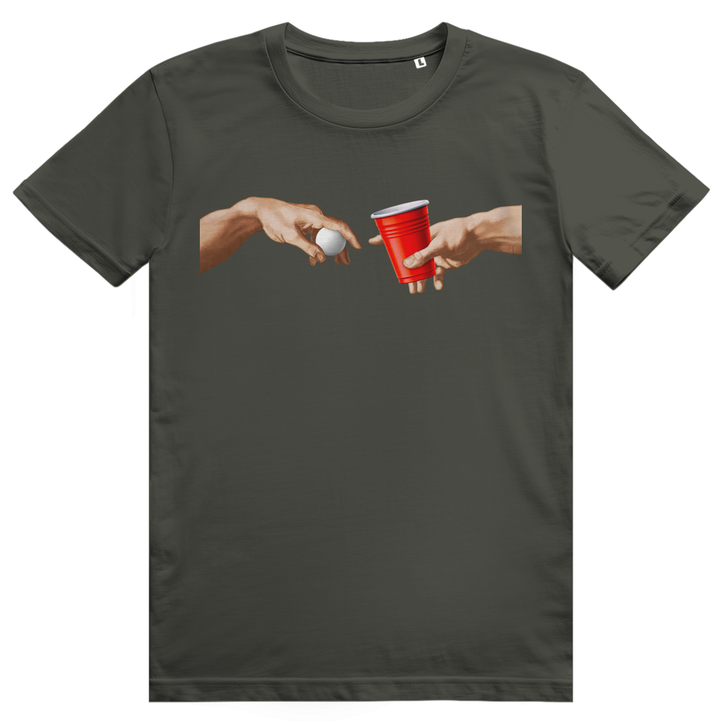 Die Erschaffung des Bierpongs - Lustiges Bier Meme - Premium Bio Unisex T-Shirt