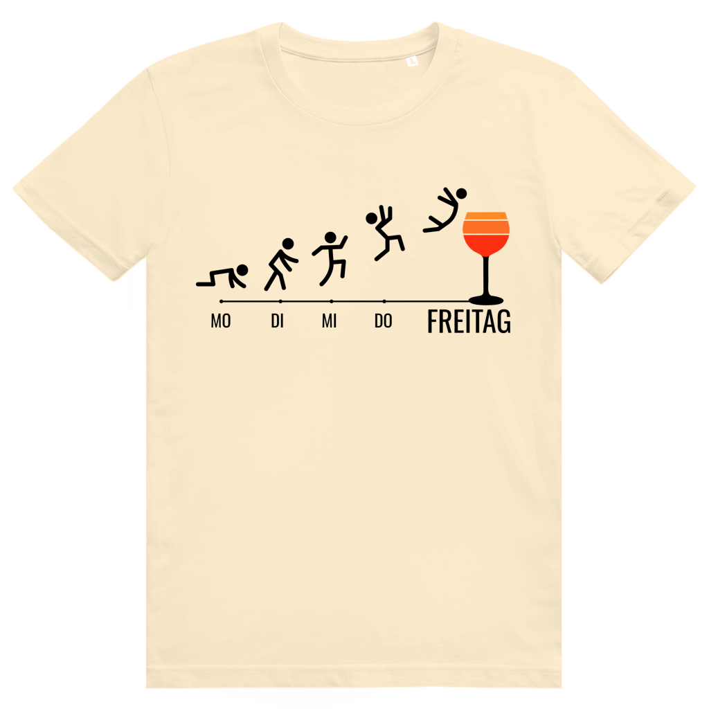 Endlich Freitag - Die Woche bis Aperol Spritz - Premium Bio Unisex T-Shirt