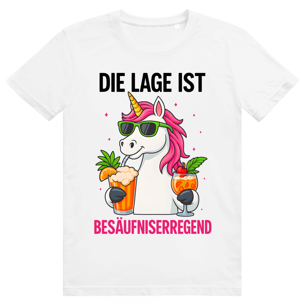 Die Lage ist besäufniserregend - Lustiges Party Statement - Premium Bio Unisex T-Shirt