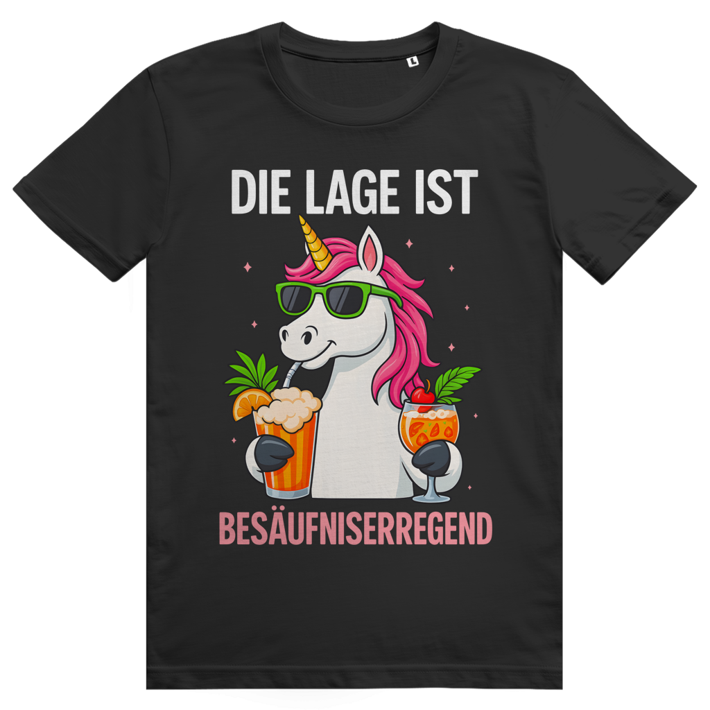 Die Lage ist besäufniserregend - Lustiges Party Statement - Premium Bio Unisex T-Shirt