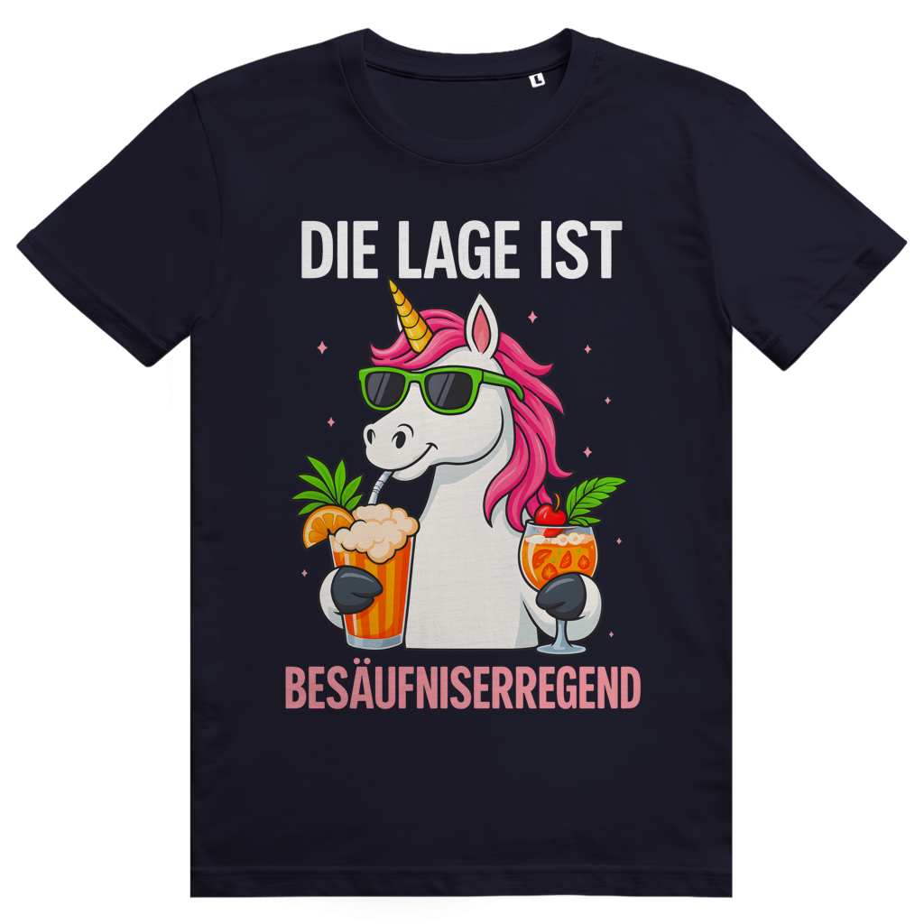 Die Lage ist besäufniserregend - Lustiges Party Statement - Premium Bio Unisex T-Shirt