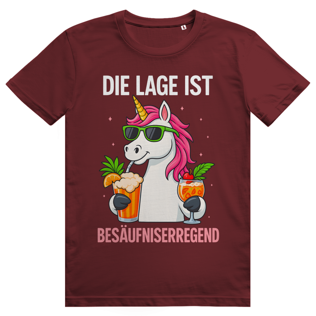 Die Lage ist besäufniserregend - Lustiges Party Statement - Premium Bio Unisex T-Shirt