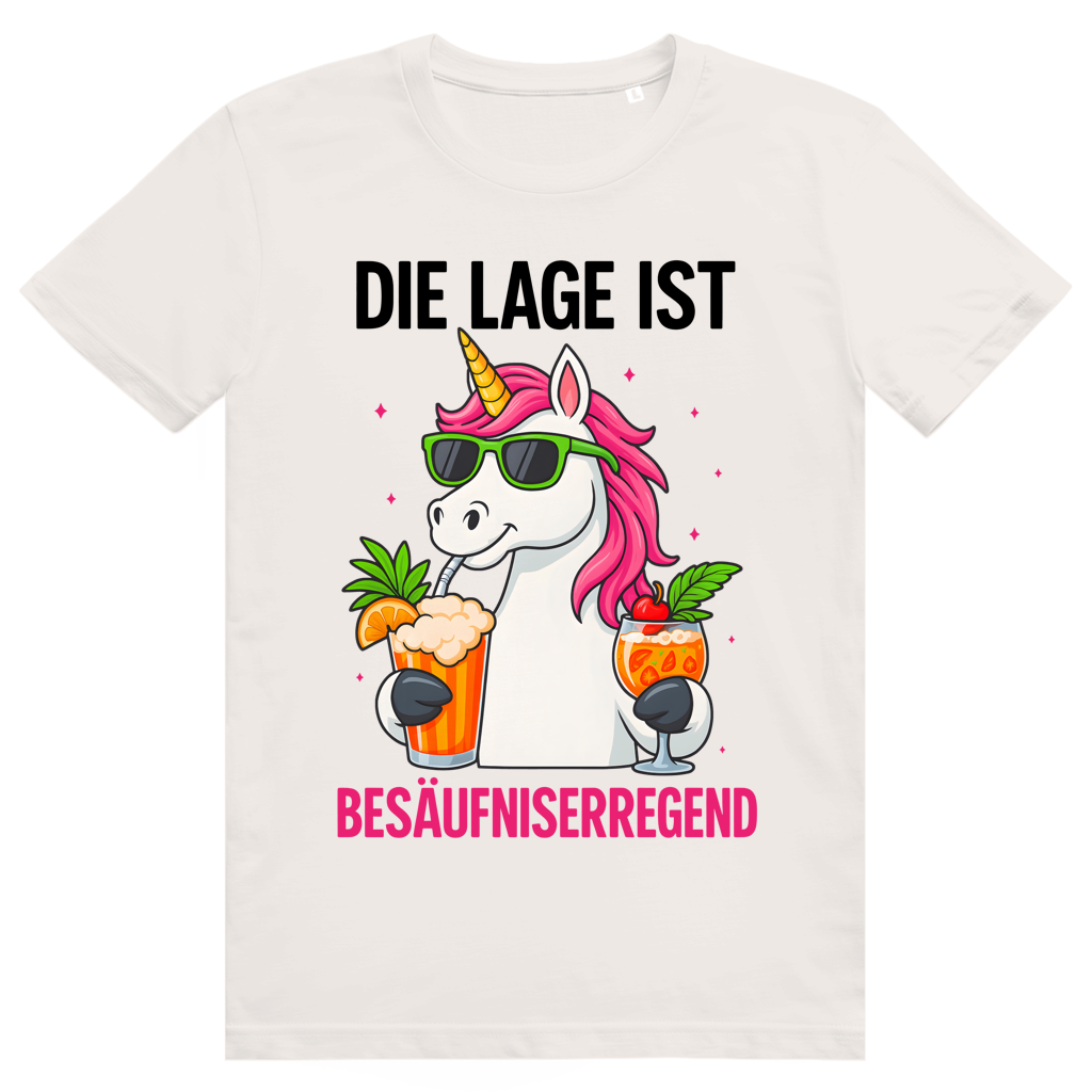Die Lage ist besäufniserregend - Lustiges Party Statement - Premium Bio Unisex T-Shirt
