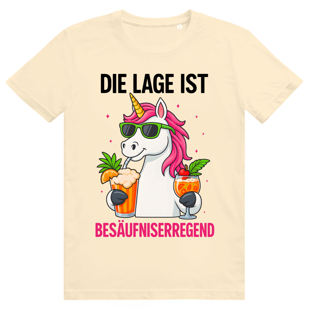 Die Lage ist besäufniserregend - Lustiges Party Statement - Premium Bio Unisex T-Shirt