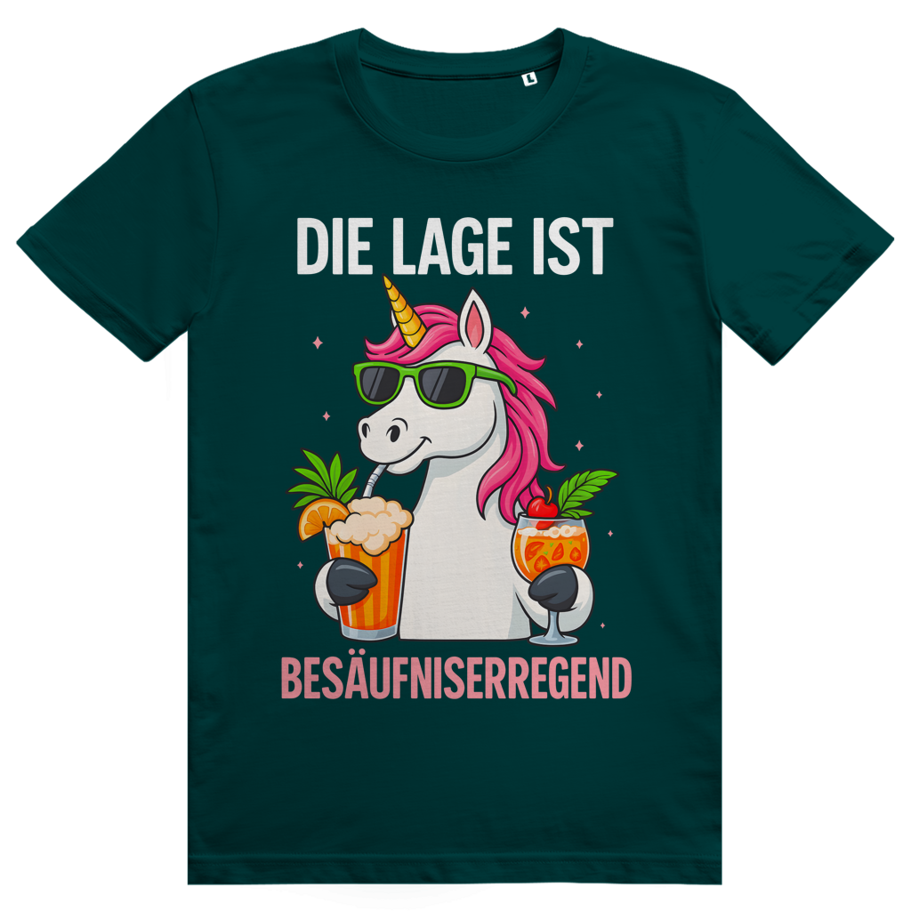 Die Lage ist besäufniserregend - Lustiges Party Statement - Premium Bio Unisex T-Shirt