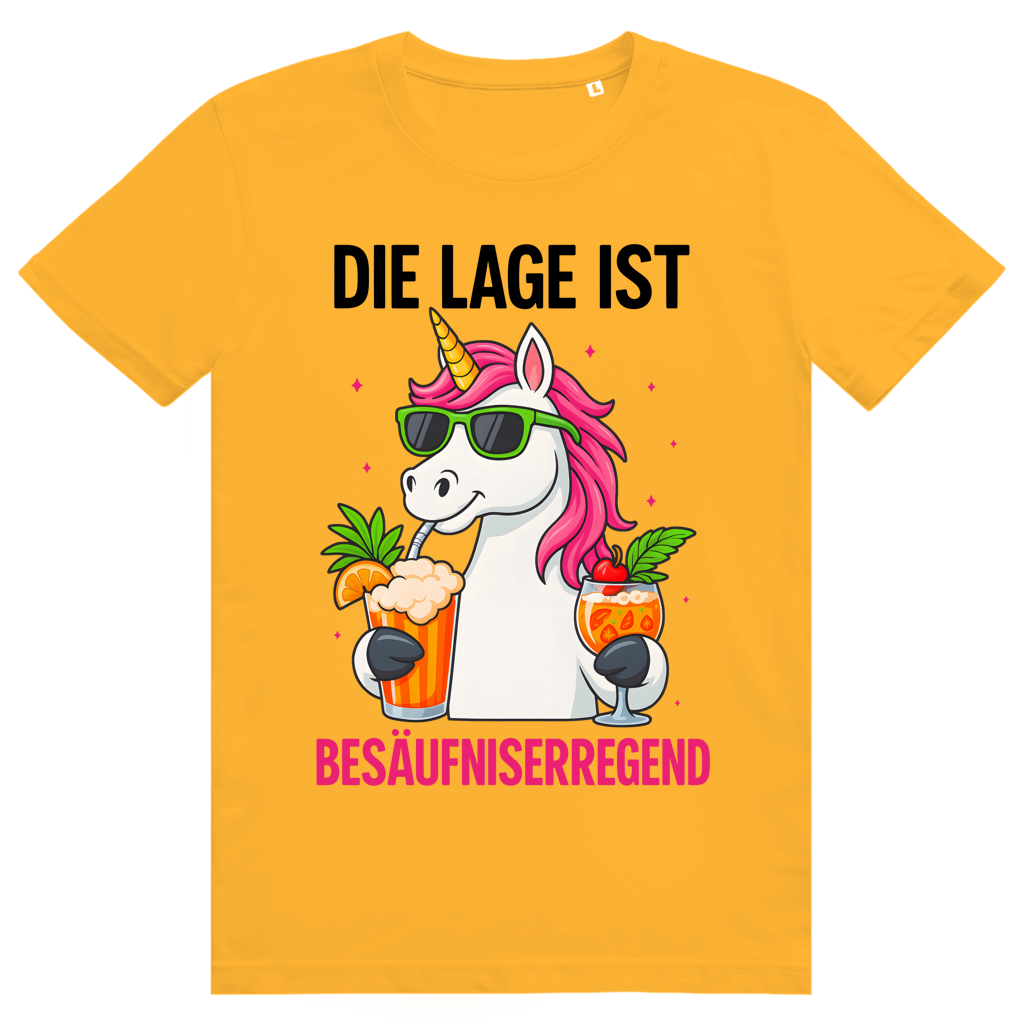Die Lage ist besäufniserregend - Lustiges Party Statement - Premium Bio Unisex T-Shirt