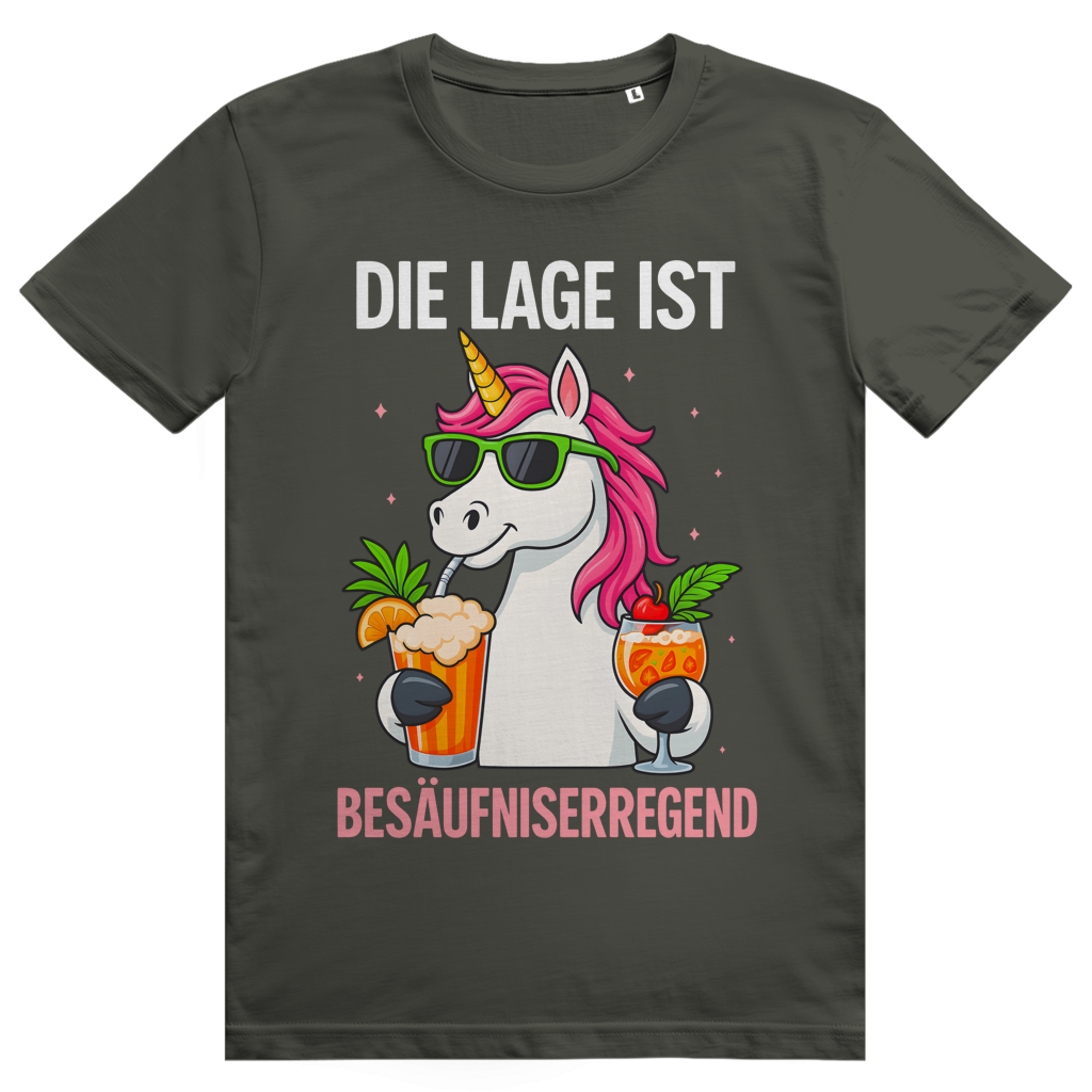 Die Lage ist besäufniserregend - Lustiges Party Statement - Premium Bio Unisex T-Shirt