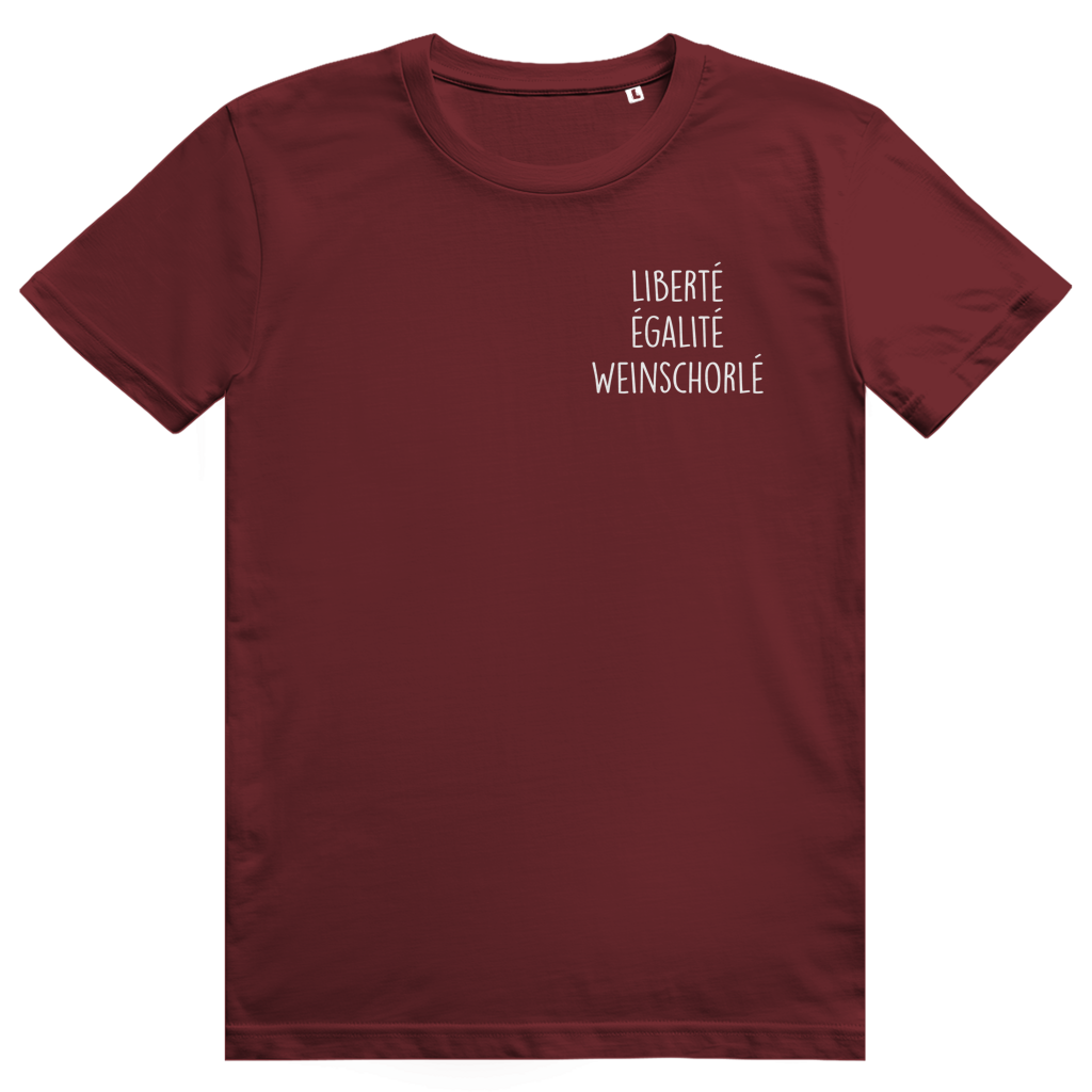 LIBERTÉ ÉGALITÉ WEINSCHORLÉ - Wein Spruch Pocket Print - Premium Bio Unisex T-Shirt