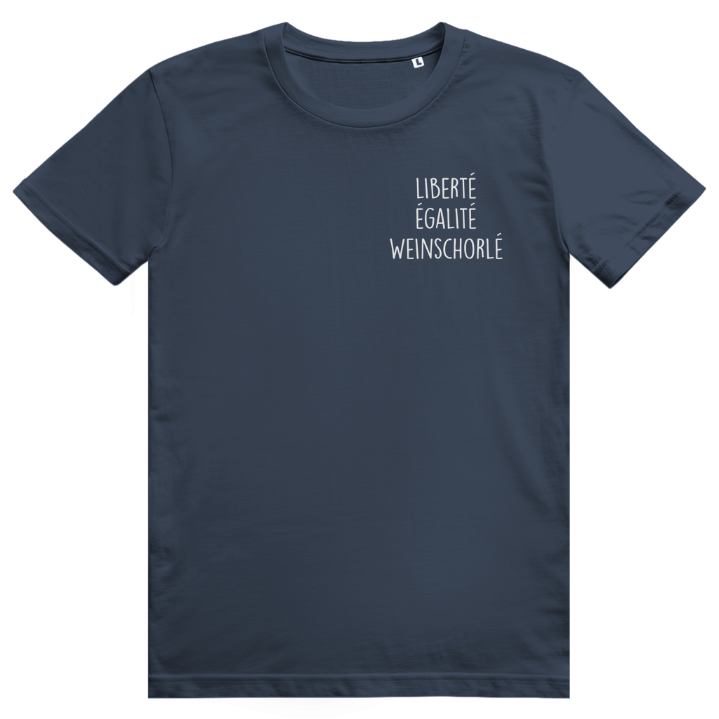 LIBERTÉ ÉGALITÉ WEINSCHORLÉ - Wein Spruch Pocket Print - Premium Bio Unisex T-Shirt