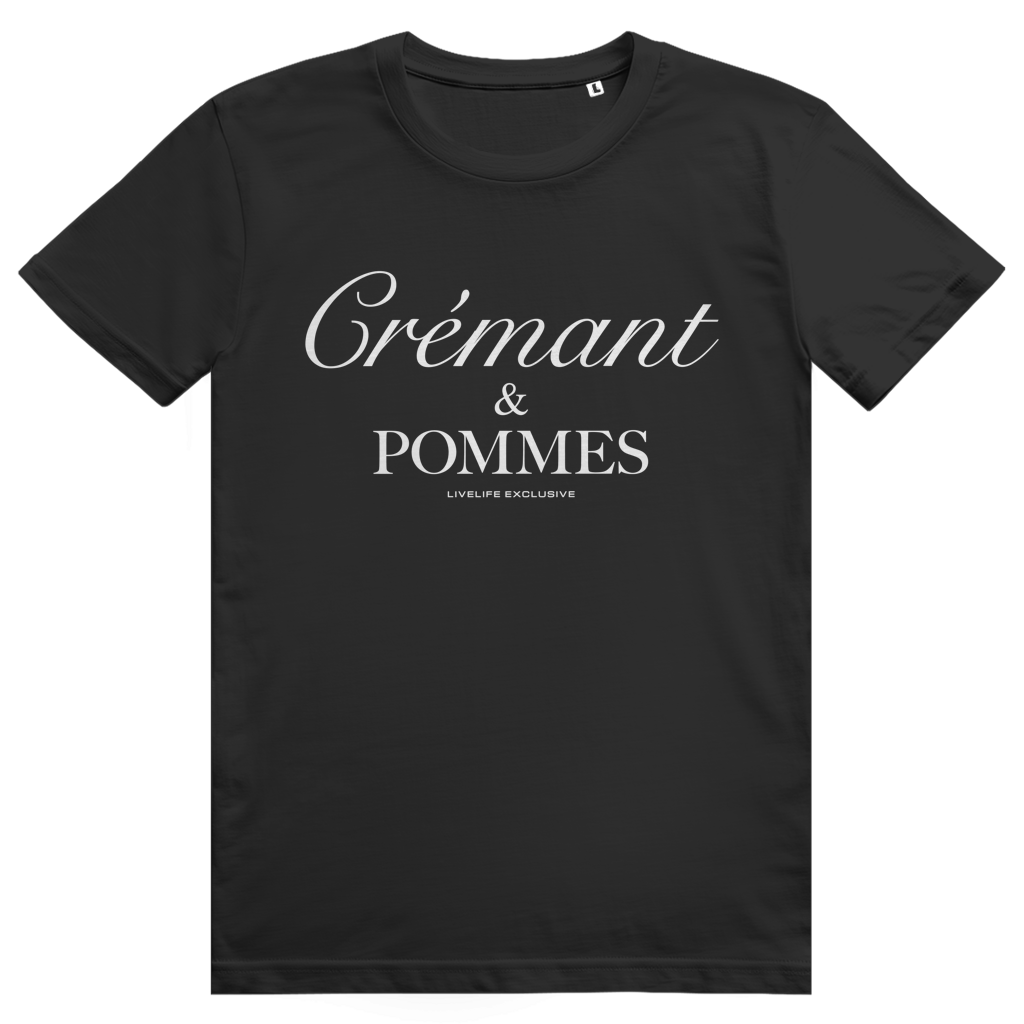 Crémant und Pommes - Französisches Wein Wortspiel - Premium Bio Unisex T-Shirt