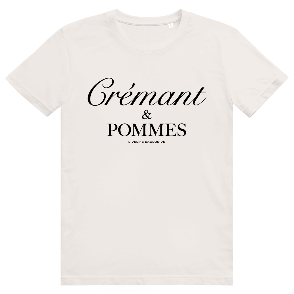 Crémant und Pommes - Französisches Wein Wortspiel - Premium Bio Unisex T-Shirt