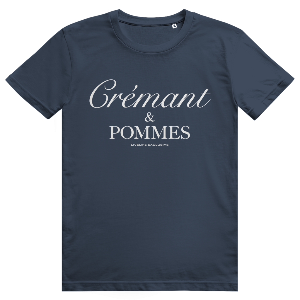 Crémant und Pommes - Französisches Wein Wortspiel - Premium Bio Unisex T-Shirt