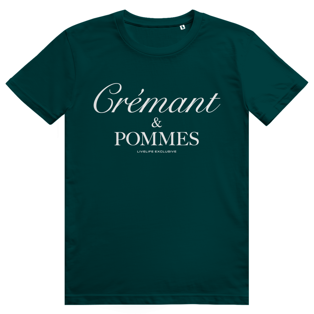 Crémant und Pommes - Französisches Wein Wortspiel - Premium Bio Unisex T-Shirt