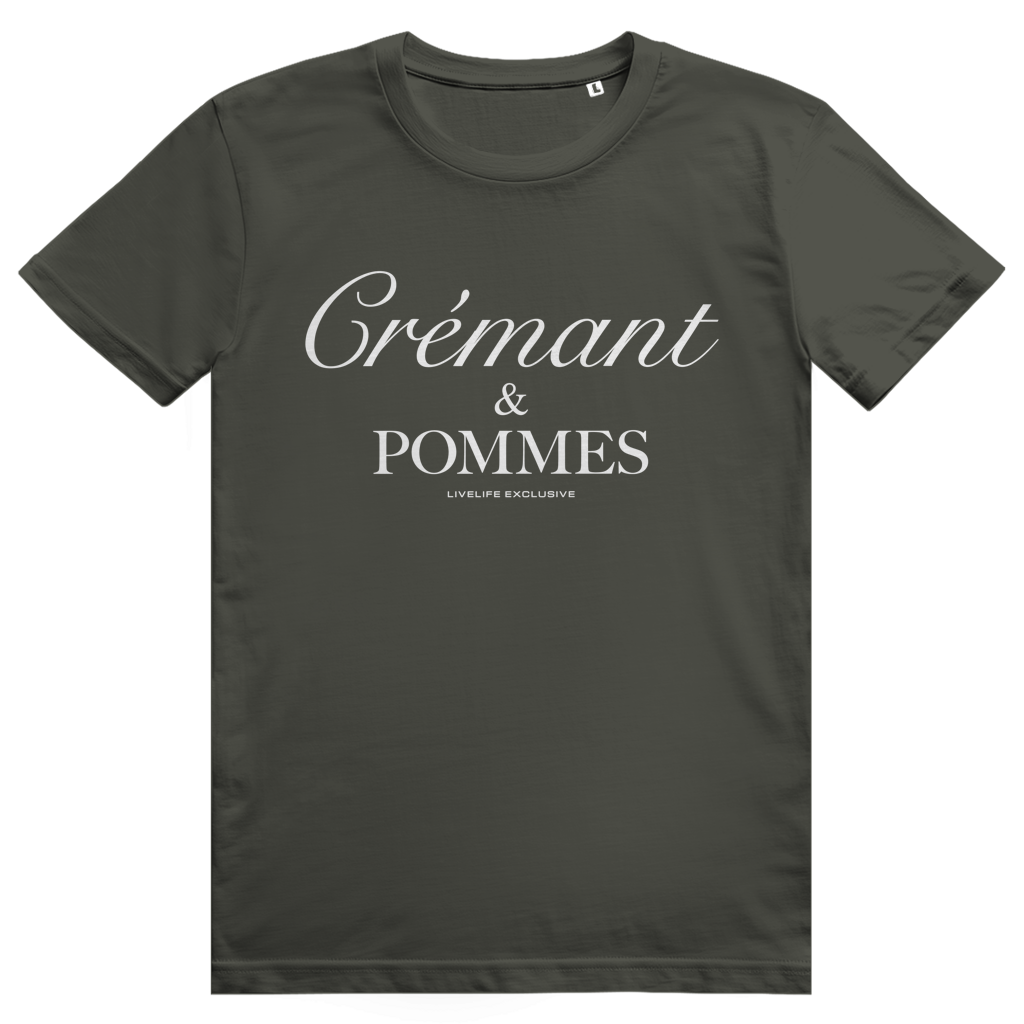 Crémant und Pommes - Französisches Wein Wortspiel - Premium Bio Unisex T-Shirt