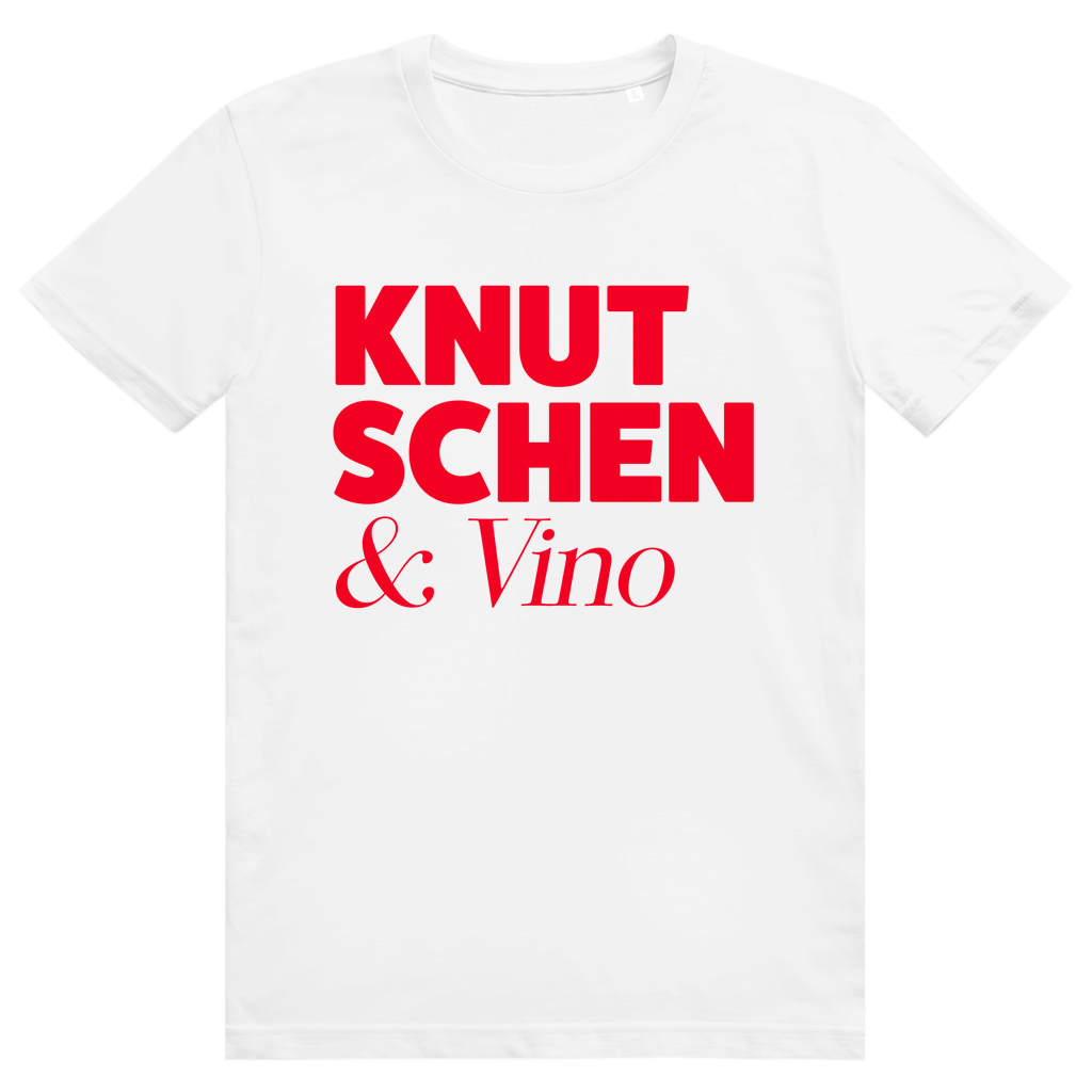 Knutschen und Vino - Lustiges Wein Wortspiel - Premium Bio Unisex T-Shirt