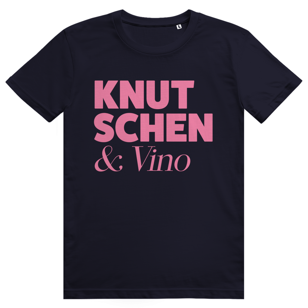 Knutschen und Vino - Lustiges Wein Wortspiel - Premium Bio Unisex T-Shirt