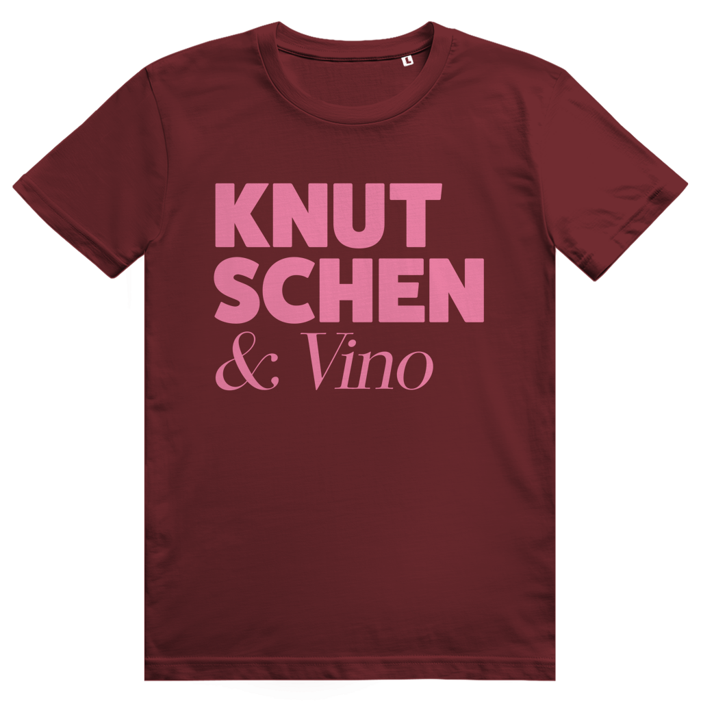 Knutschen und Vino - Lustiges Wein Wortspiel - Premium Bio Unisex T-Shirt