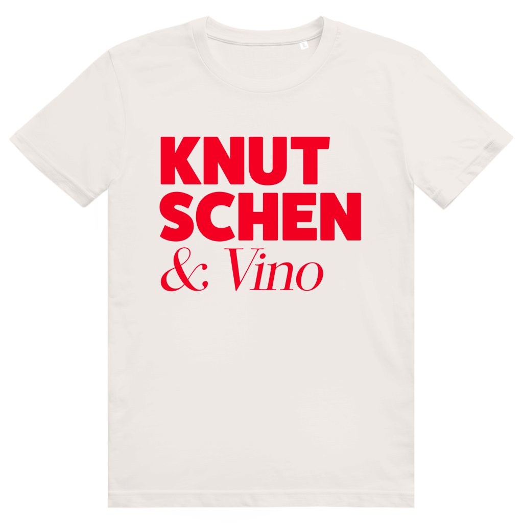 Knutschen und Vino - Lustiges Wein Wortspiel - Premium Bio Unisex T-Shirt