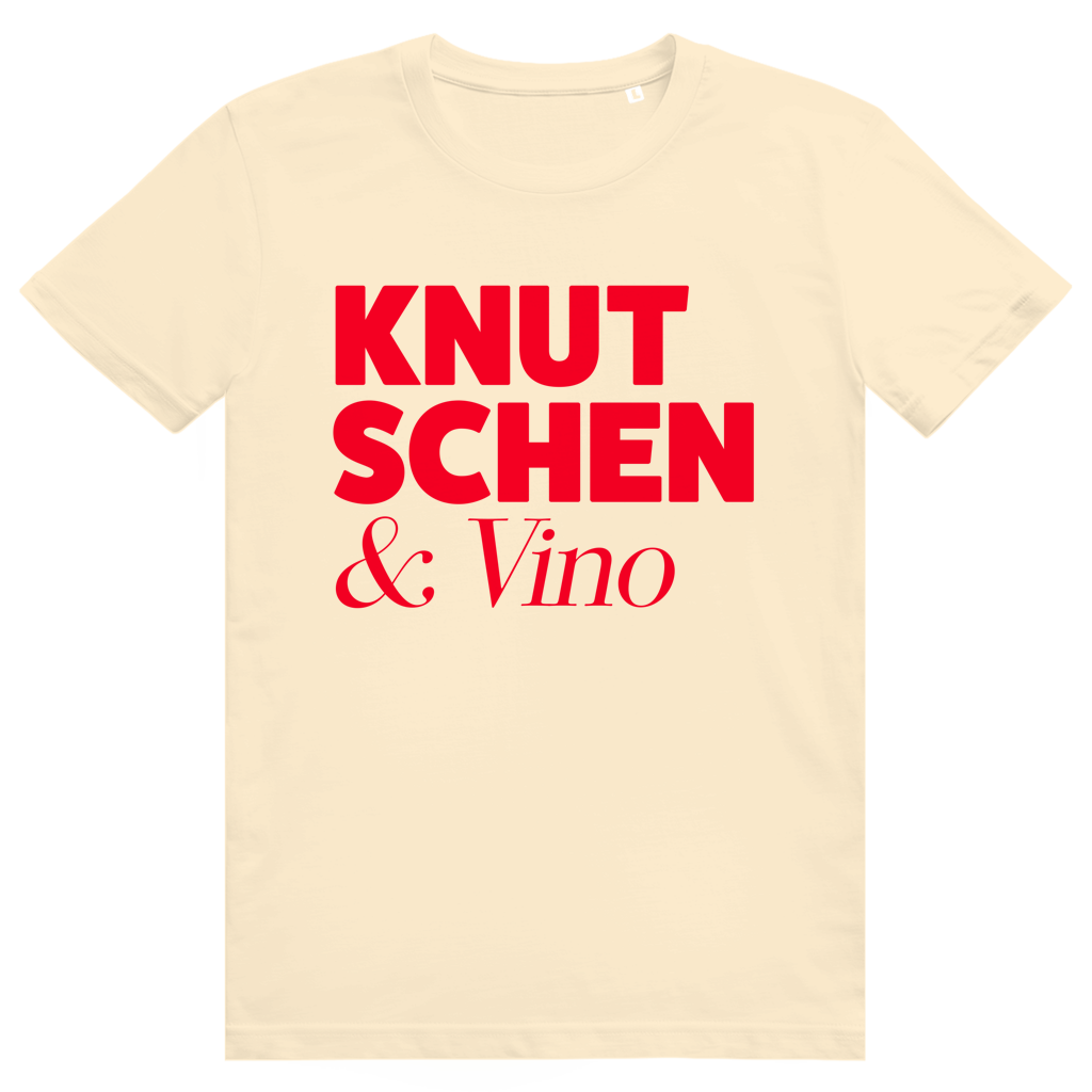 Knutschen und Vino - Lustiges Wein Wortspiel - Premium Bio Unisex T-Shirt