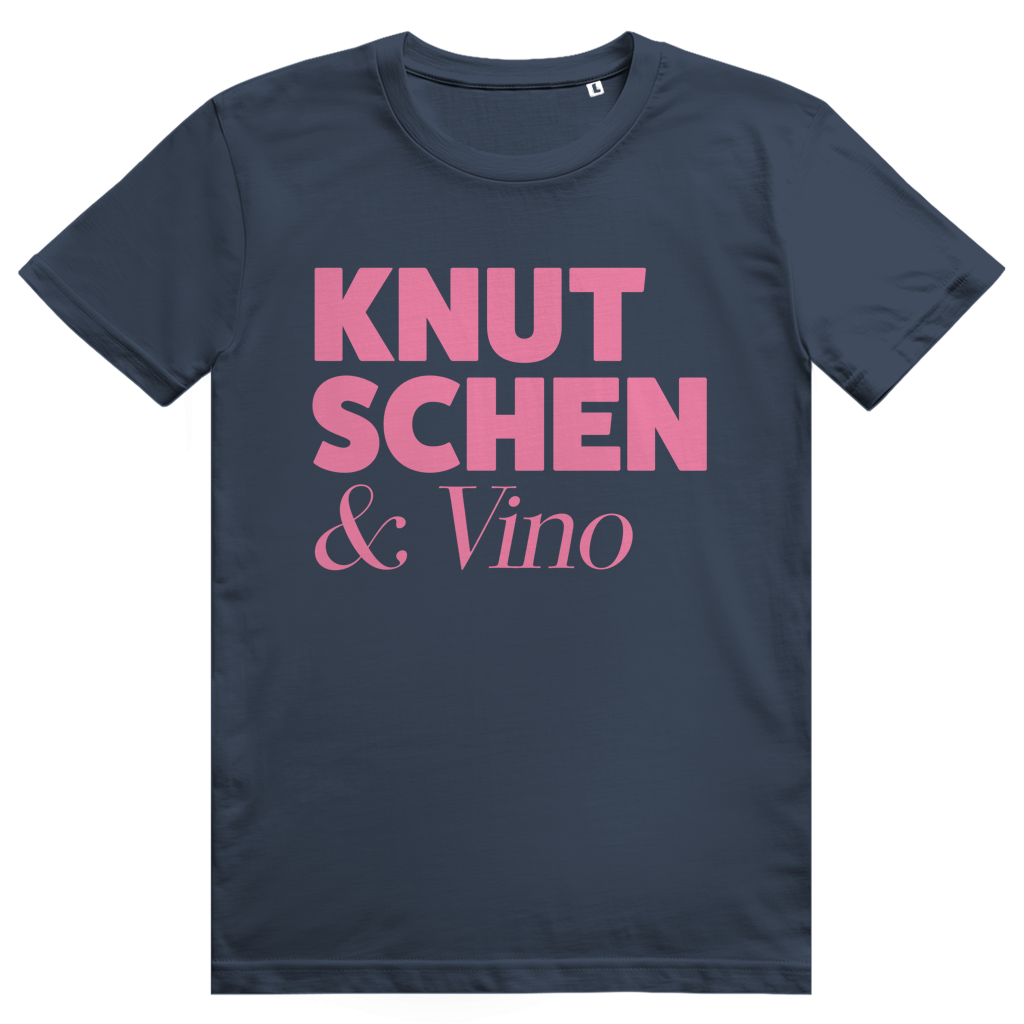 Knutschen und Vino - Lustiges Wein Wortspiel - Premium Bio Unisex T-Shirt