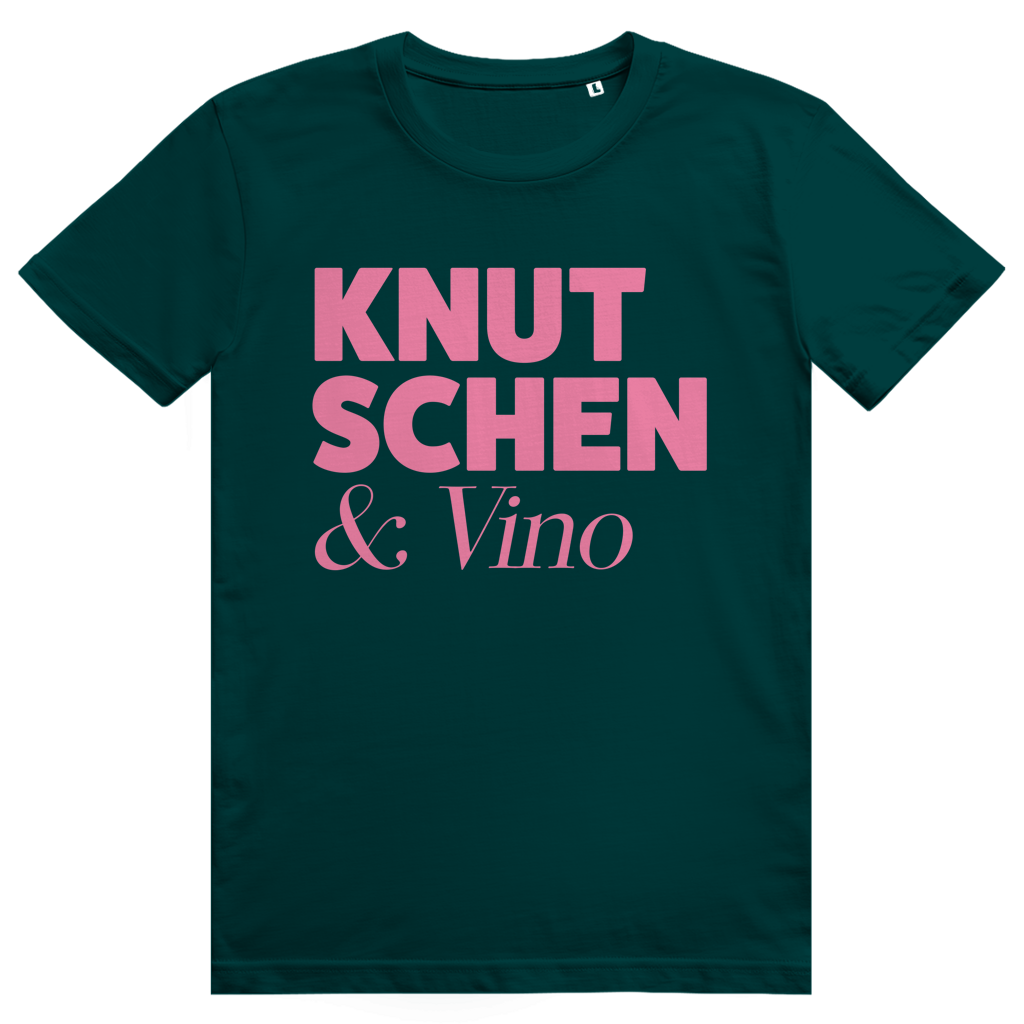 Knutschen und Vino - Lustiges Wein Wortspiel - Premium Bio Unisex T-Shirt